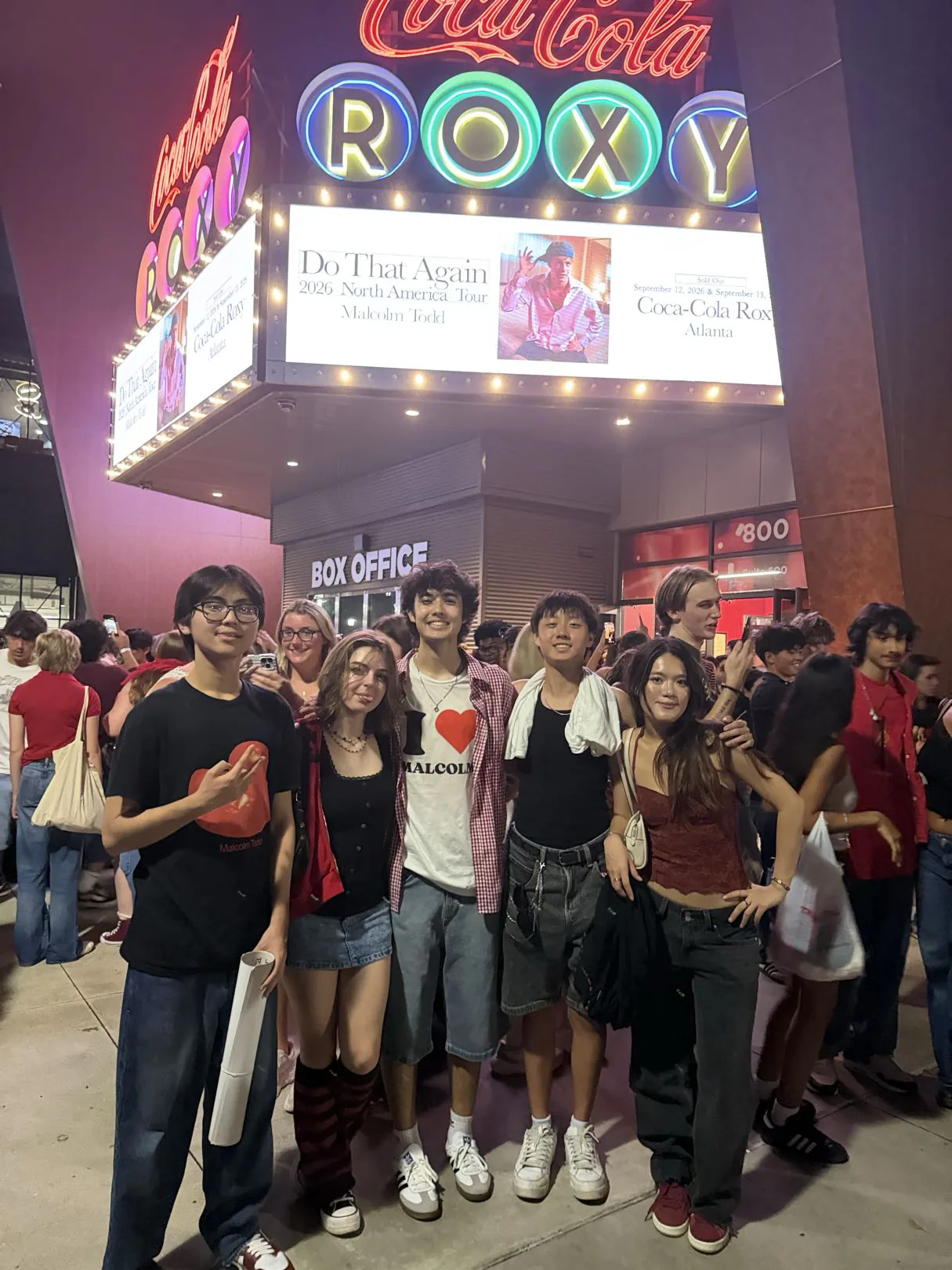 jaime and friends outside the malcolm todd concert in atlanta