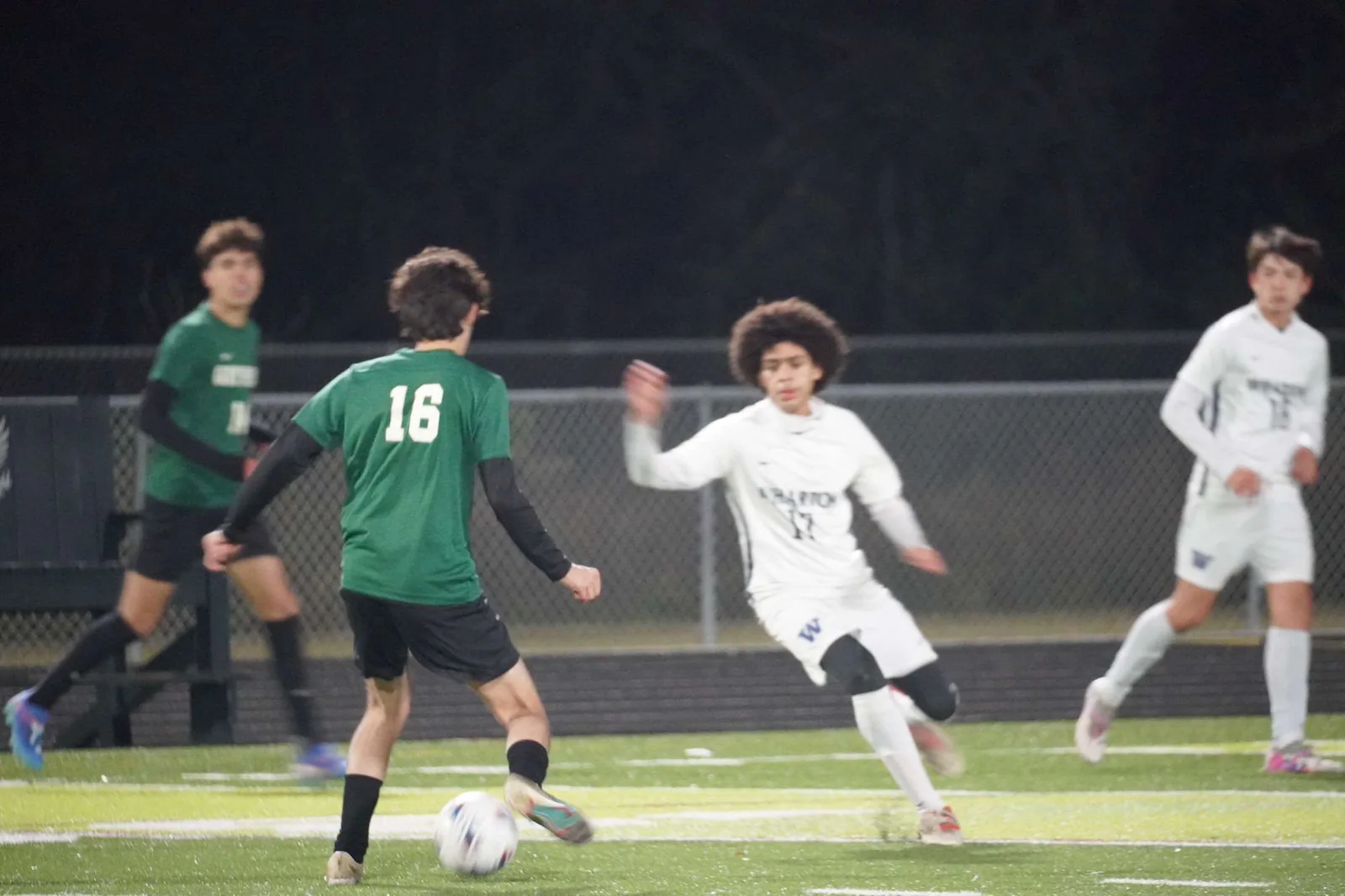 jaime playing in a high school soccer match