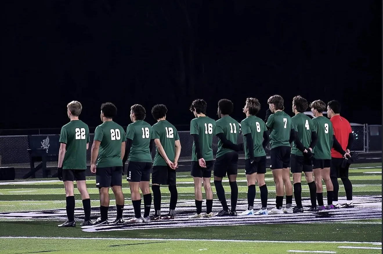 jaime lined up with his high school soccer team